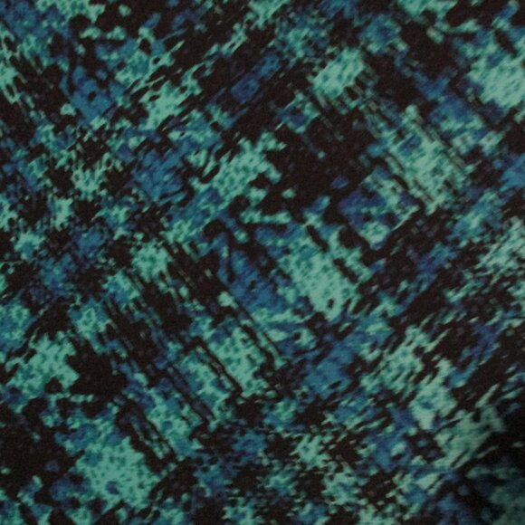 Catherines dress blue & green w/black, 3/4 sleeves, stretchy pullover size 1x - Picture 7 of 7